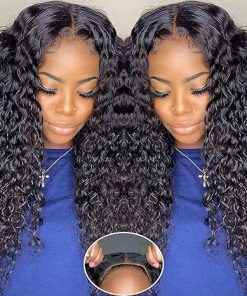 Wig store-Curly-Glueless Wigs Human Hair Pre Plucked Pre Cut 5X5 HD Lace Closure Wigs Human Hair for Women 180% Density Water Wave Human Hair Wigs 5X5 Deep Curly Closure Wigs (22 Inch- 5×5 Lace Closure Wigs)