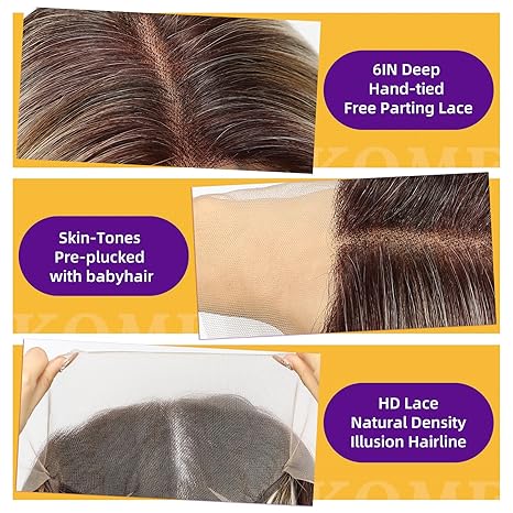Wig store-Straight-KOME Ombre Blonde Synthetic Lace Front Wig-13X6 Long Straight Layered Glueless Wigs Pre Plucked for Women Daily Use 22IN(TT6/2163#) 2 Wig store-Straight-KOME Ombre Blonde Synthetic Lace Front Wig-13X6 Long Straight Layered Glueless Wigs Pre Plucked for Women Daily Use 22IN(TT6/2163#) - Image 2