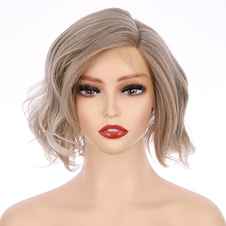 Wig store-Wavy-Onedor Lace Front Short Wavy Hair Bob Wig for Women- 10 Inch with Side Part (Ice Brown) Wig store-Wavy-Onedor Lace Front Short Wavy Hair Bob Wig for Women- 10 Inch with Side Part (Ice Brown)