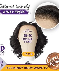 Wig store-Wavy-Sensationnel Curls kinksandco kinkyedges wig – kinky body wave 14 inch 13×6 lace frontal natural kinkytexture edged hairline for natural 3c to 4c hair textures (BALAYAGECHOCOLATE) 2