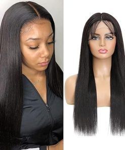 Wig store-Straight-Natural Color Human Hair Wigs (22inch) Brazilian Remy Straight Pre Plucked Lace Front Wig For Black Women 13×1 T Part Lace Wig