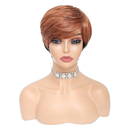 Wig store-pixie cut wigs-Pixie Cut Wigs Synthetic Short Mix Black and #350 Pixie Haircut Wig with Bangs Glueless Layered Wig Fashion Short Wigs for Women (mix-2) 3 Wig store-pixie cut wigs-Pixie Cut Wigs Synthetic Short Mix Black and #350 Pixie Haircut Wig with Bangs Glueless Layered Wig Fashion Short Wigs for Women (mix-2) - Image 3