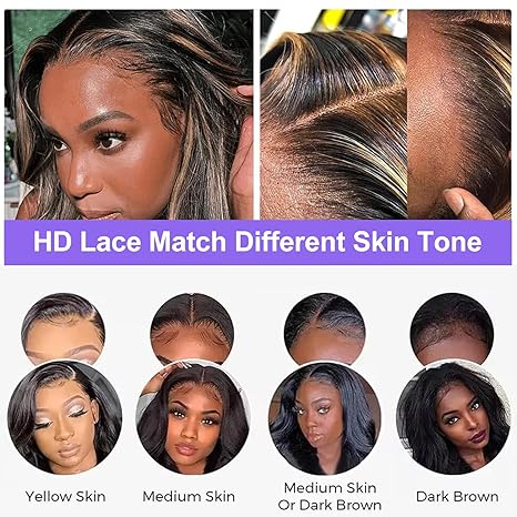Wig store-Wavy-Highlight Ombre Lace Front Wig Human Hair 13×4 HD Transparent Lace Front Wigs 200% Density Pre Plucked with Baby Hair Balayage Glueless Lace Front Wig for Womne Brown Wig Human Hair 1B/30 22 Inch 3 Wig store-Wavy-Highlight Ombre Lace Front Wig Human Hair 13x4 HD Transparent Lace Front Wigs 200% Density Pre Plucked with Baby Hair Balayage Glueless Lace Front Wig for Womne Brown Wig Human Hair 1B/30 22 Inch - Image 3
