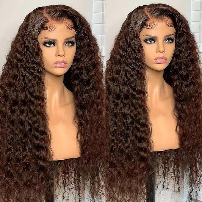 Wig store-Thick-30Inch Chocolate Brown Glueless Wigs Human Hair Pre Plucked Pre Cut 200% Density Brown Curly Wig Human Hair 7×5 Wear And Go Brown Deep Wave Lace Front Wigs Human Hair 4# Colored Loose Curly Wig 3 Wig store-Thick-30Inch Chocolate Brown Glueless Wigs Human Hair Pre Plucked Pre Cut 200% Density Brown Curly Wig Human Hair 7x5 Wear And Go Brown Deep Wave Lace Front Wigs Human Hair 4# Colored Loose Curly Wig - Image 3