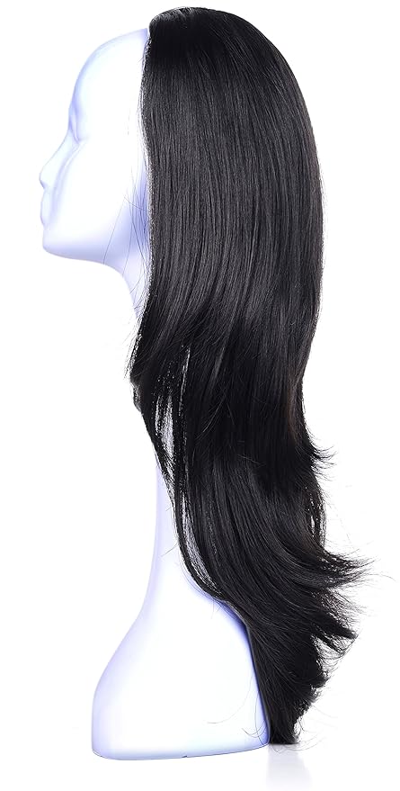 Wig store-Curly-Onedor 22″ Semi Curly Hair Women Ladies 3/4 Half Wig Premium Japanese Synthetic fibers Wigs with Secured Mesh Head Cap (R1) 2 Wig store-Curly-Onedor 22" Semi Curly Hair Women Ladies 3/4 Half Wig Premium Japanese Synthetic fibers Wigs with Secured Mesh Head Cap (R1) - Image 2