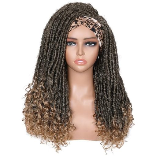Wig store-Short Ombre Blonde Headband Dreadlock Wigs-WIGER Headband Dreadlock Wigs Goddes Locs Crochet Hair Natural Ombre Blonde Locs Rolls Twist Wigs for Black Women Hand Braided Crochet Twist Wigs (1B/27) - Image 2