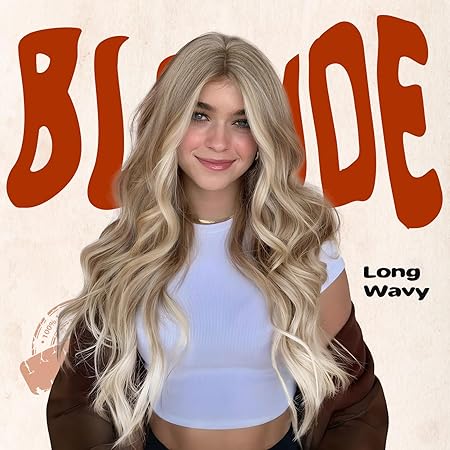 Wig store-Wavy-HANNE Long Ombre Blonde Wavy Wig for Women 26 Inch Small Lace Natural Synthetic Hair Wig with Curly Wavy Heat Resistant Fiber Blonde to Platinum Wig For Daily Use (Blonde to Platinum) 3 Wig store-Wavy-HANNE Long Ombre Blonde Wavy Wig for Women 26 Inch Small Lace Natural Synthetic Hair Wig with Curly Wavy Heat Resistant Fiber Blonde to Platinum Wig For Daily Use (Blonde to Platinum) - Image 3