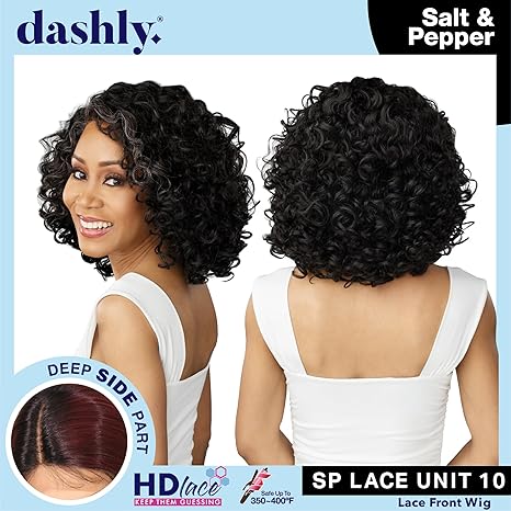 Wig store-Curly-Sensationnel Dashly lace saltandpepper wig – unit 10 hand tied laceparting ear to ear synthetic (1 JETBLACK) 3 Wig store-Curly-Sensationnel Dashly lace saltandpepper wig - unit 10 hand tied laceparting ear to ear synthetic (1 JETBLACK) - Image 3