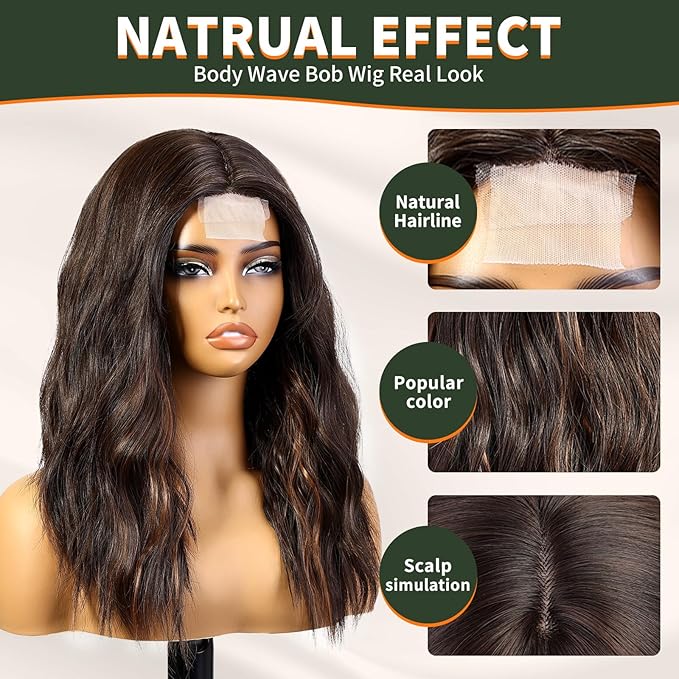 Wig store-Curly-KOME Brown Highlight Wigs for Women-Shoulder Length Curly Wig 3 Wig store-Curly-KOME Brown Highlight Wigs for Women-Shoulder Length Curly Wig - Image 3