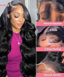 Wig store-Wavy-32 Inch Body Wave Lace Front Wigs Human Hair 200% Density 13×6 HD Lace Frontal Wigs Human Hair Pre Plucked Glueless Human Hair Wig for Women Natural Color 2