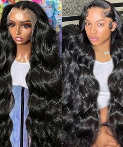 Wig store-Wavy-13×4 Deep Wave Lace Wigs Lace Front High Emulation Human Hair Wigs 28 Inch 180% Density Deep Curly Lace Women Hair Wigs Pre Plucked Wavy HD Transparent Glueless Lace Front Wigs with Baby Hair