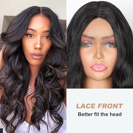 Wig store-Wavy-Youthfee 20″ Synthetic Lace Front Wigs for Women Curly Boby Wavy Wig Black Middle Part Wig Cosplay Party Wigs 3 Wig store-Wavy-Youthfee 20" Synthetic Lace Front Wigs for Women Curly Boby Wavy Wig Black Middle Part Wig Cosplay Party Wigs - Image 3
