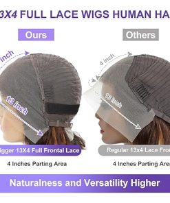 Wig store-Wavy-Highlight Ombre Lace Front Wig Human Hair 13×4 HD Transparent Lace Front Wigs 200% Density Pre Plucked with Baby Hair Balayage Glueless Lace Front Wig for Womne Brown Wig Human Hair 1B/30 22 Inch 2
