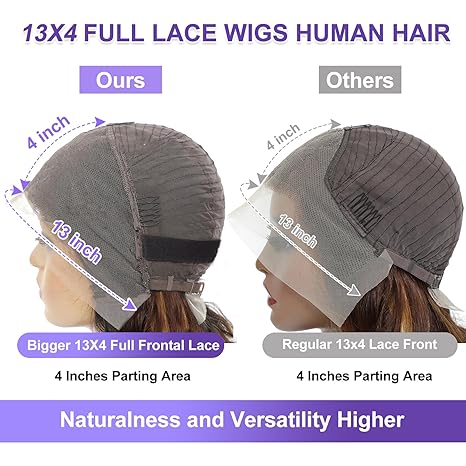 Wig store-Wavy-Highlight Ombre Lace Front Wig Human Hair 13×4 HD Transparent Lace Front Wigs 200% Density Pre Plucked with Baby Hair Balayage Glueless Lace Front Wig for Womne Brown Wig Human Hair 1B/30 22 Inch 2 Wig store-Wavy-Highlight Ombre Lace Front Wig Human Hair 13x4 HD Transparent Lace Front Wigs 200% Density Pre Plucked with Baby Hair Balayage Glueless Lace Front Wig for Womne Brown Wig Human Hair 1B/30 22 Inch - Image 2
