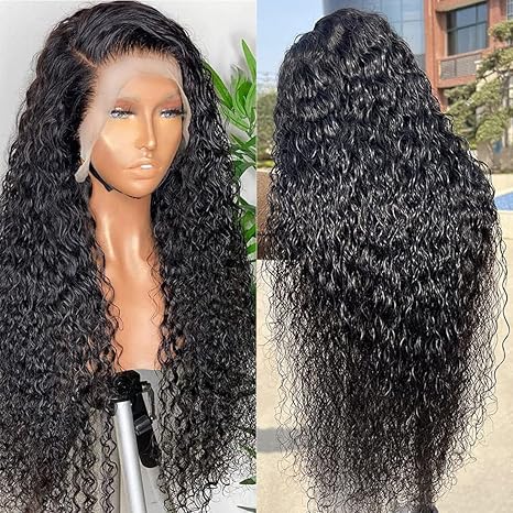 Wig store-water wave wig-Water Wave Lace Front Wigs 13×4 HD Trasparent Glueless Lace Frontal Wigs for Women Pre Plucked with Baby Hair 180 Density Wet and Wavy Wigs (26 inch) 2 Wig store-water wave wig-Water Wave Lace Front Wigs 13x4 HD Trasparent Glueless Lace Frontal Wigs for Women Pre Plucked with Baby Hair 180 Density Wet and Wavy Wigs (26 inch) - Image 2