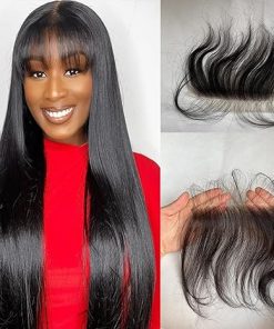 Wig store-Thick-HD Lace Hairline With Baby Hair 6×1 Replacement Forehead Fringe Bangs Swiss Transparent Lace Edges Hairpieces Remy Human Hair Natural Color For Women