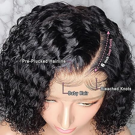 Wig store-Straight-360 Lace Frontal Wig 180% Density Pre-Plucked Hairline 360 Lace Front Brazilian Remy Human Hair Wig Curly Hair Wig for Black Women (16inch with 180% density) 2 Wig store-Straight-360 Lace Frontal Wig 180% Density Pre-Plucked Hairline 360 Lace Front Brazilian Remy Human Hair Wig Curly Hair Wig for Black Women (16inch with 180% density) - Image 2