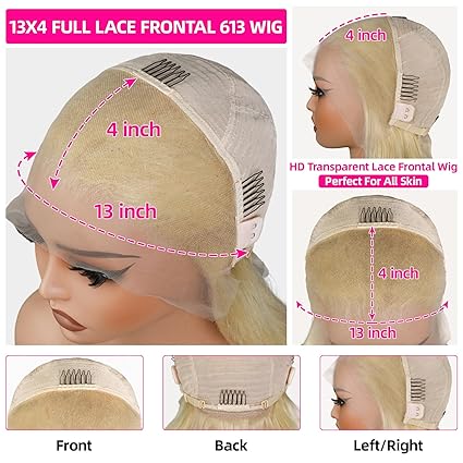 Wig store-Wavy-Lemoda 613 Lace Front Wig Human Hair 13×4 Full Lace Frontal Wig 180 Density Body Wave HD Transparent Lace Wig Pre Plucked 15A Brazilian Virgin Blonde Human Hair Wigs for Women 18 Inch 2 Wig store-Wavy-Lemoda 613 Lace Front Wig Human Hair 13x4 Full Lace Frontal Wig 180 Density Body Wave HD Transparent Lace Wig Pre Plucked 15A Brazilian Virgin Blonde Human Hair Wigs for Women 18 Inch - Image 2