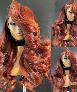 Wig store-Wavy-ANDRIA 350 Copper Lace Front Wigs 200% Density Long Body Wave Glueless Natural Wave 13×4 HD Transparent lace Wig Ginger Orange Pre Plucked Lace Frontal Wigs With Baby Hair For Black Women 26 inch