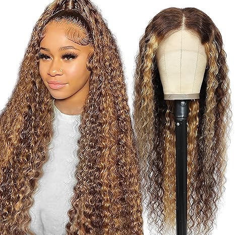 Wig store-ombre deep wave lace front wigs human hair-13×6 Highlight Ombre Lace Front Wig Human Hair Wigs For Women 180% Density 4/27 HD Deep Wave Lace Frontal Wigs Curly Honey Blonde Wig Human Hair Pre Plucked With Baby Hair Colored (28 Inch) Wig store-ombre deep wave lace front wigs human hair-13x6 Highlight Ombre Lace Front Wig Human Hair Wigs For Women 180% Density 4/27 HD Deep Wave Lace Frontal Wigs Curly Honey Blonde Wig Human Hair Pre Plucked With Baby Hair Colored (28 Inch)