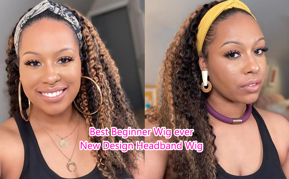 human hair headband wig