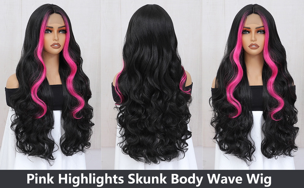 pink highlight wig