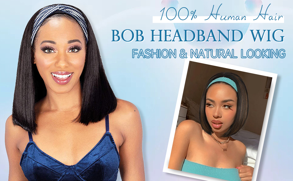 headband wig human hair,bob wig human hairhuman hair headband wigs for black women