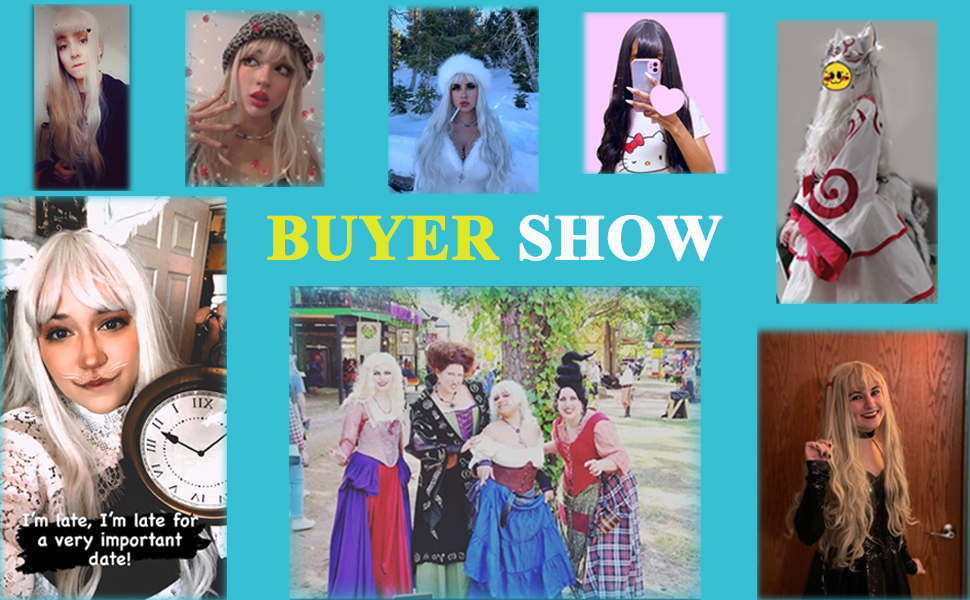 Blonde White Cosplay Wig for Halloween Christmas