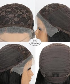 Wig store-Long Hair-Synthetic Lace Front Wigs For Women Black Straight Hair Glueless 13×1 Long Straight Natural Heat Resistant Fiber Natural Wig With 26 Inch (Black) 2