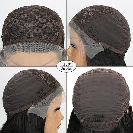 Wig store-Long Hair-Synthetic Lace Front Wigs For Women Black Straight Hair Glueless 13×1 Long Straight Natural Heat Resistant Fiber Natural Wig With 26 Inch (Black) 2 Wig store-Long Hair-Synthetic Lace Front Wigs For Women Black Straight Hair Glueless 13x1 Long Straight Natural Heat Resistant Fiber Natural Wig With 26 Inch (Black) - Image 2
