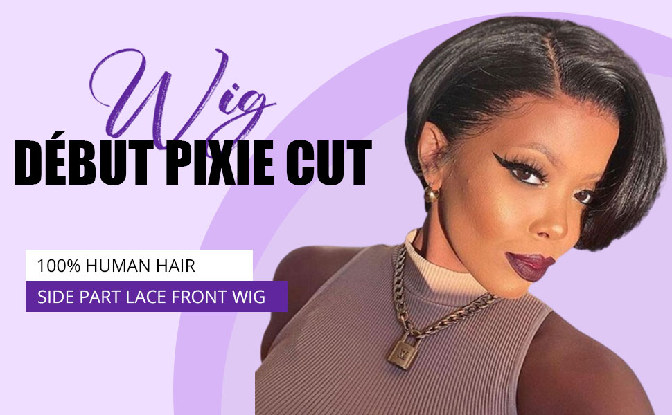 debut short pixie cut wigs human hair