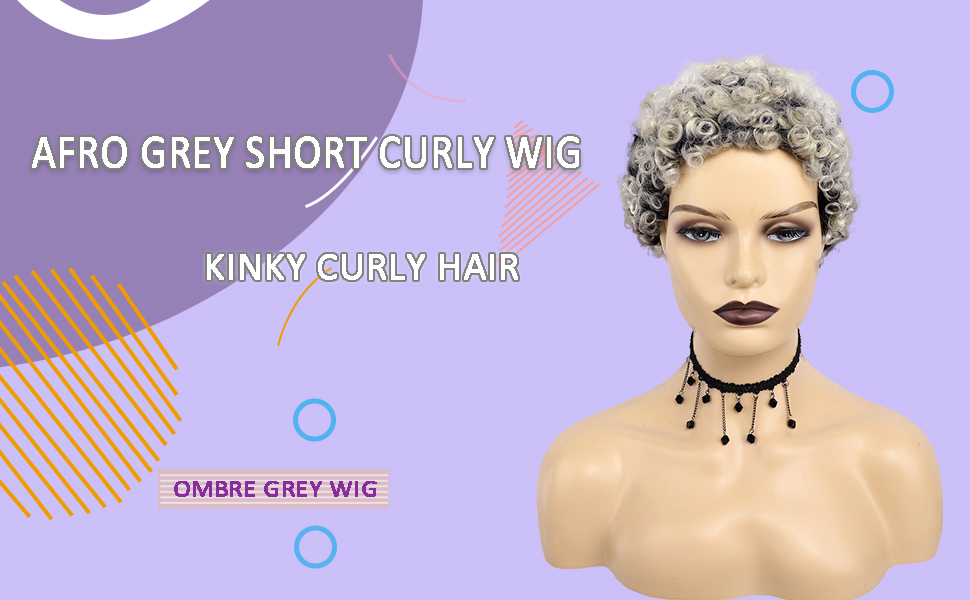 Ombre short curly wig