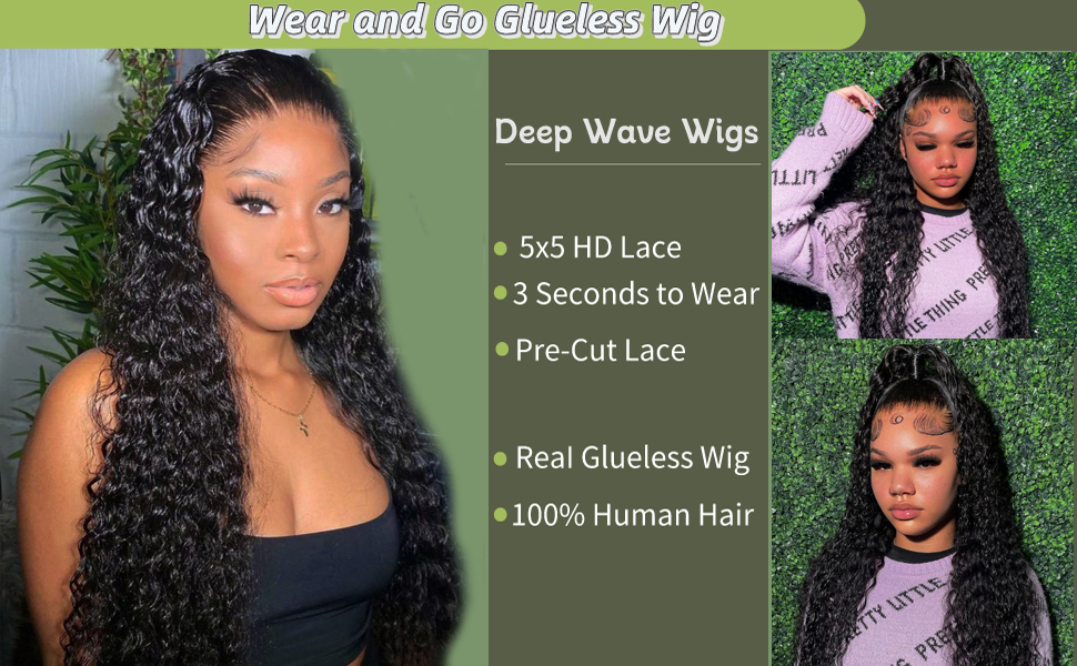 glueless wigs human hair pre plucked pre cut wear and go glueless wigs