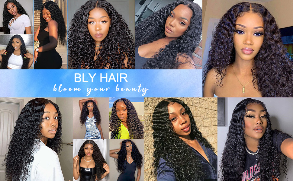 lace closure wig deep wave human hair wig