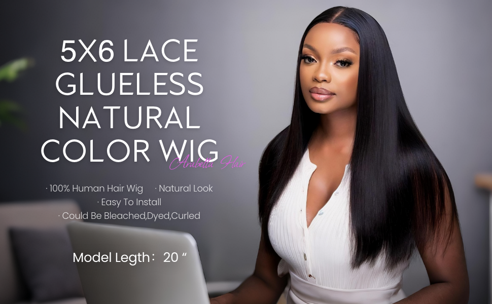 5*6 lace glueless natural color wig