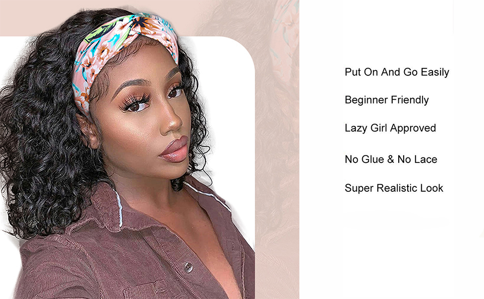 headband wig human hair