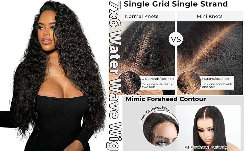 water wave lace front wigs human hair