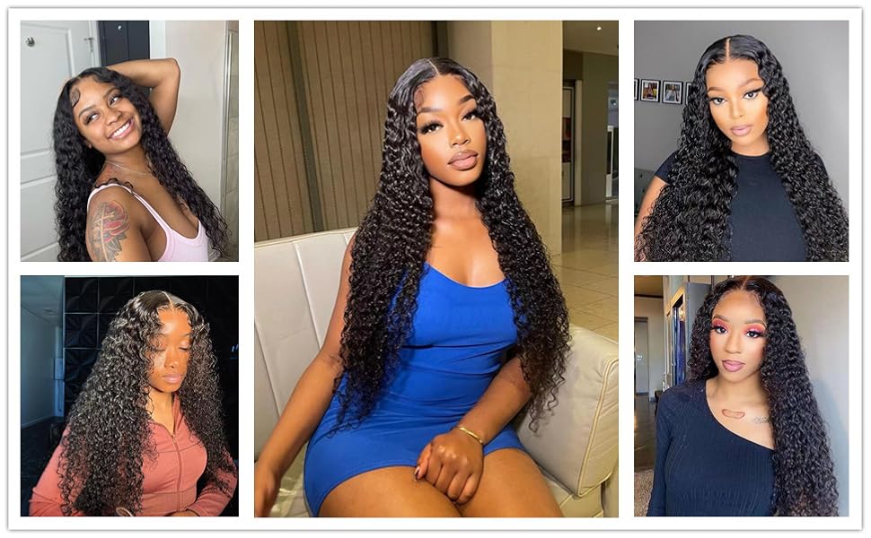 deep wave lace front wigs human hair glueless wigs human hair curly humna hair wigs for black women