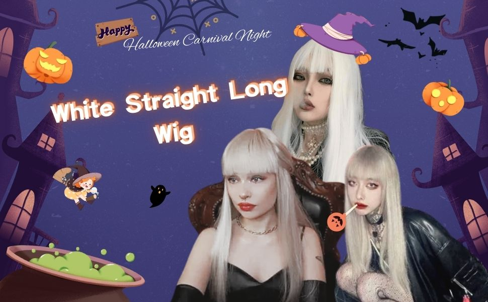 Long white wig