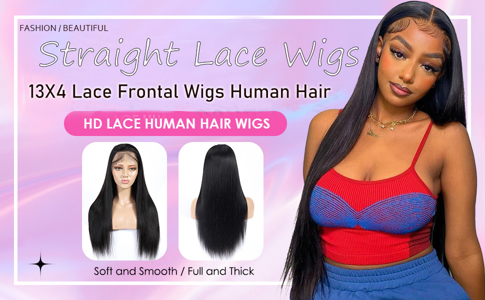 Glueless Wigs Human Hair Lace Front Wigs Human Hair Straight Human Hair Wigs for Black Women 