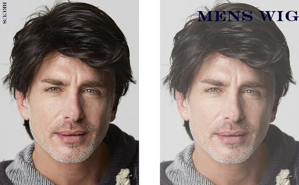 men wig short hair
